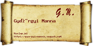 Györgyi Manna névjegykártya