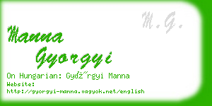 manna gyorgyi business card